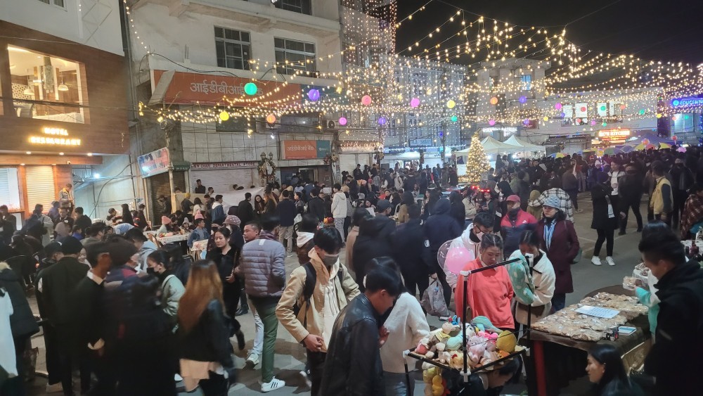Visitors of Hornbill Night Carnival at main town Kohima. (Morung File Photo)